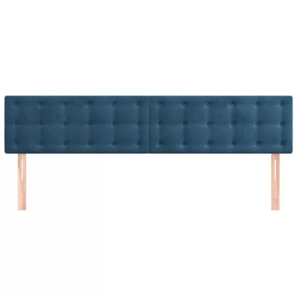 sötétkék bársony fejtámla 180x5x78/88 cm