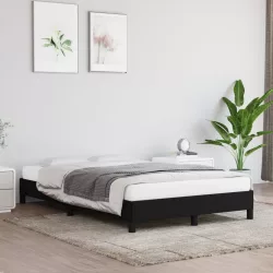fekete szövet ágykeret matrac nélkül 120x200 cm