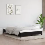 fekete szövet ágykeret matrac nélkül 140x200 cm