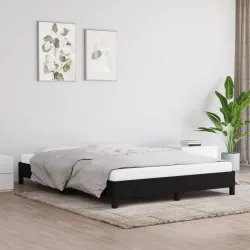 fekete szövet ágykeret matrac nélkül 140x200 cm