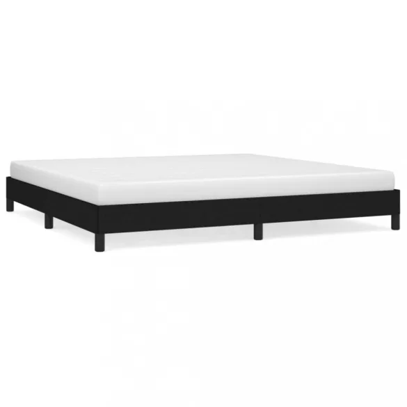 fekete szövet ágykeret matrac nélkül 200 x 200 cm