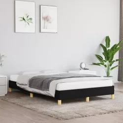 fekete szövet ágykeret matrac nélkül 120x200 cm