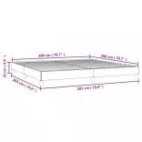 sötétszürke szövet ágykeret matrac nélkül 200 x 200 cm
