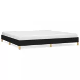 fekete szövet ágykeret matrac nélkül 200 x 200 cm