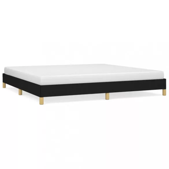 fekete szövet ágykeret matrac nélkül 200 x 200 cm