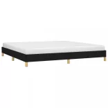 fekete szövet ágykeret matrac nélkül 200 x 200 cm
