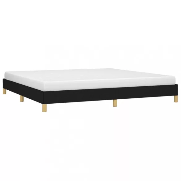 fekete szövet ágykeret matrac nélkül 200 x 200 cm