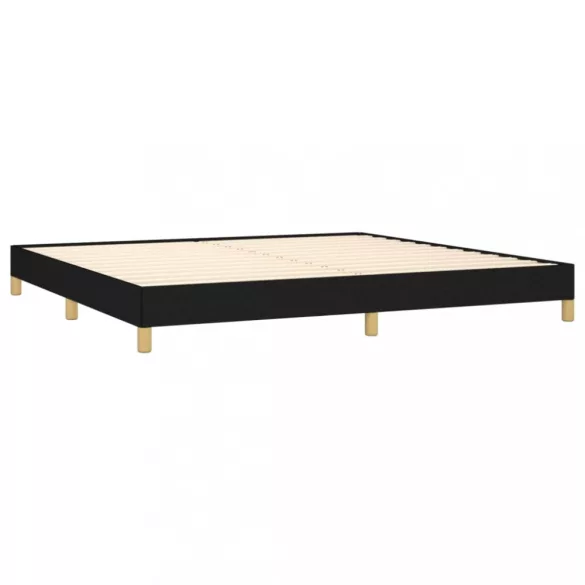 fekete szövet ágykeret matrac nélkül 200 x 200 cm