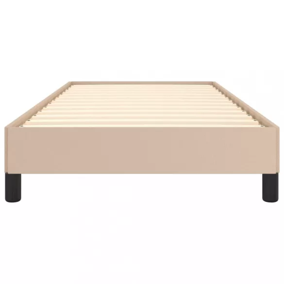 cappuccino színű műbőr ágykeret 80 x 200 cm