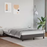 szürke műbőr ágykeret 120x200 cm