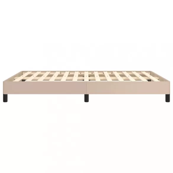 cappuccino színű műbőr ágykeret 140 x 190 cm