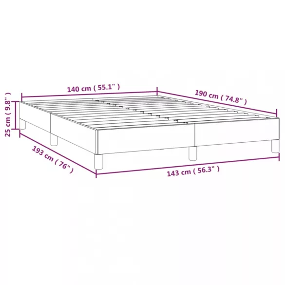 cappuccino színű műbőr ágykeret 140 x 190 cm