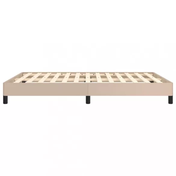 cappuccino színű műbőr ágykeret 140 x 200 cm