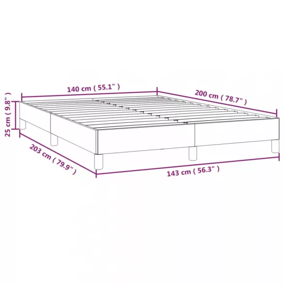 cappuccino színű műbőr ágykeret 140 x 200 cm