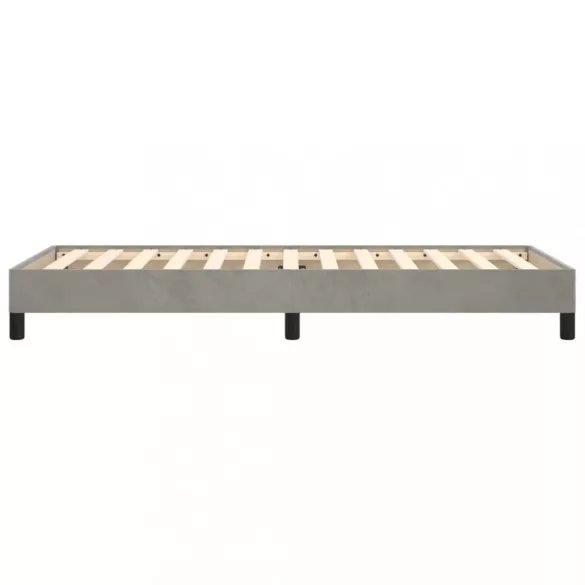 világosszürke bársony ágykeret matrac nélkül 90x190 cm