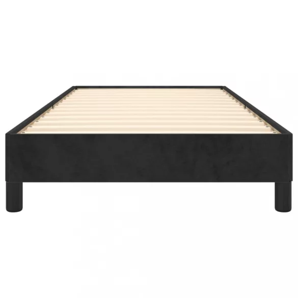 fekete bársony ágykeret matrac nélkül 100x200 cm