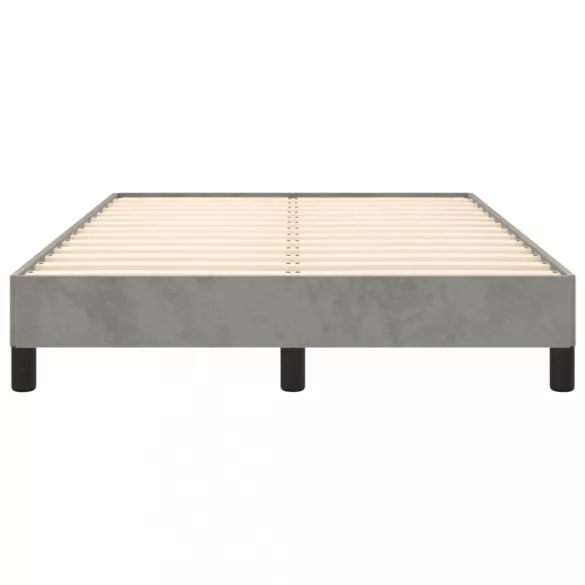 világosszürke bársony ágykeret matrac nélkül 120x200 cm