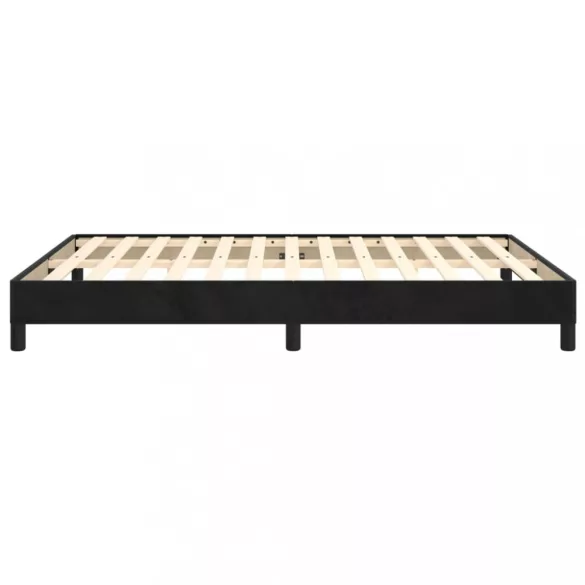 fekete bársony ágykeret matrac nélkül 140x200 cm