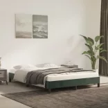 sötétzöld bársony ágykeret matrac nélkül 140 x 200 cm