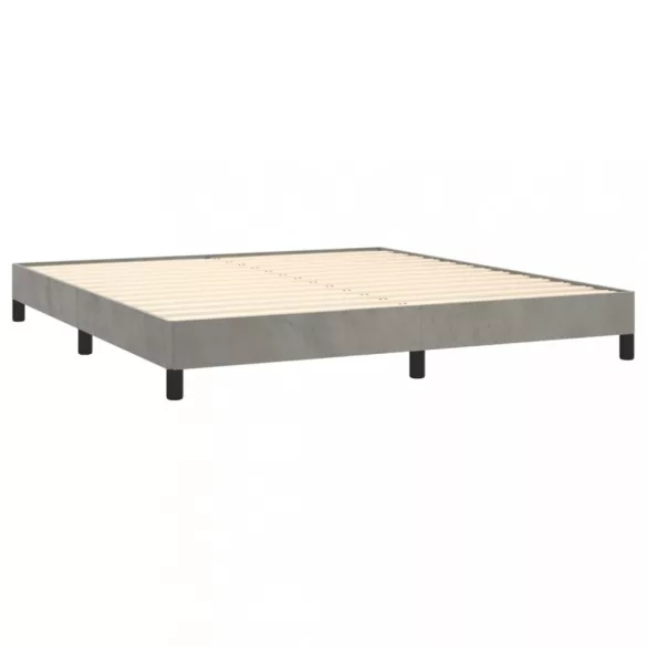 világosszürke bársony ágykeret matrac nélkül 160 x 200 cm