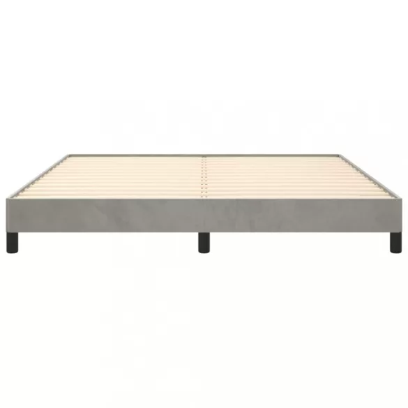 világosszürke bársony ágykeret matrac nélkül 160 x 200 cm