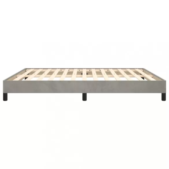 világosszürke bársony ágykeret matrac nélkül 160 x 200 cm