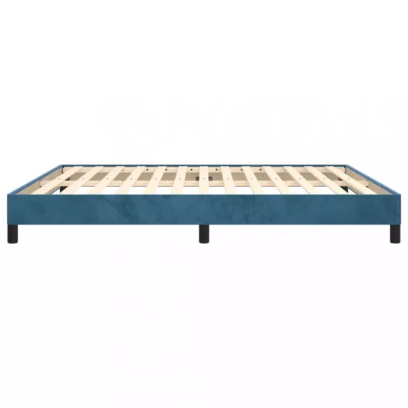 sötétkék bársony ágykeret matrac nélkül 160x200 cm