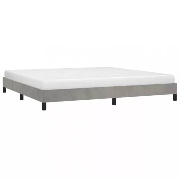 világosszürke bársony ágykeret matrac nélkül 200 x 200 cm