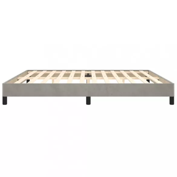 világosszürke bársony ágykeret matrac nélkül 200 x 200 cm