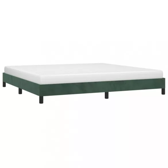 sötétzöld bársony ágykeret matrac nélkül 200x200 cm