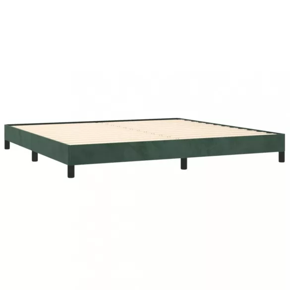 sötétzöld bársony ágykeret matrac nélkül 200x200 cm