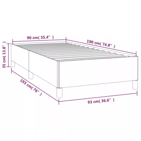 világosszürke szövet ágykeret matrac nélkül 90x190 cm