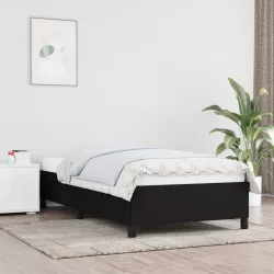 fekete szövet ágykeret matrac nélkül 100x200 cm