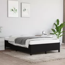 fekete szövet ágykeret matrac nélkül 120x200 cm