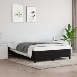 fekete szövet ágykeret matrac nélkül 140 x 190 cm