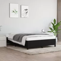fekete szövet ágykeret matrac nélkül 140 x 190 cm