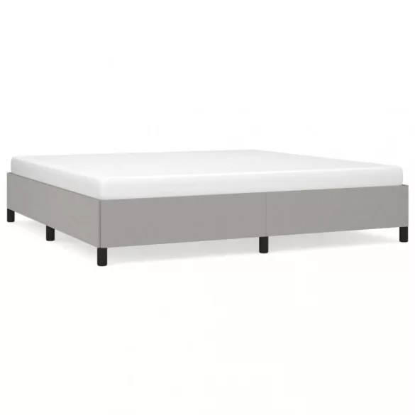 világosszürke szövet ágykeret matrac nélkül 200 x 200 cm