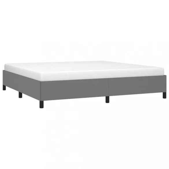 sötétszürke szövet ágykeret matrac nélkül 200 x 200 cm