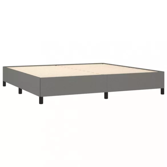 sötétszürke szövet ágykeret matrac nélkül 200 x 200 cm