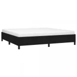 fekete szövet ágykeret matrac nélkül 200 x 200 cm