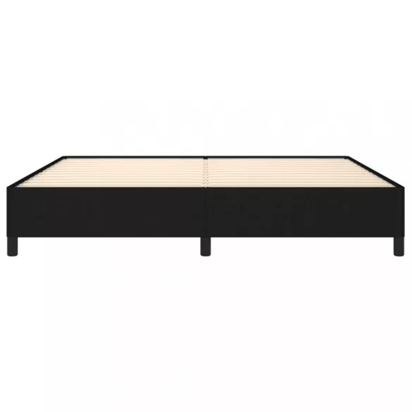 fekete szövet ágykeret matrac nélkül 200 x 200 cm
