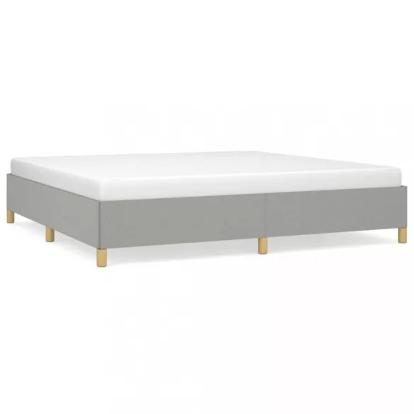 világosszürke szövet ágykeret matrac nélkül 200 x 200 cm