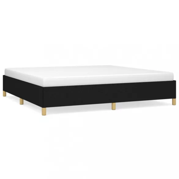 fekete szövet ágykeret matrac nélkül 200 x 200 cm