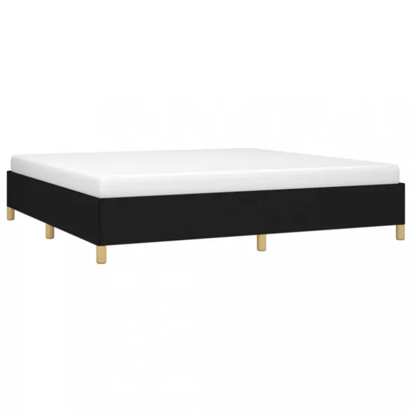 fekete szövet ágykeret matrac nélkül 200 x 200 cm