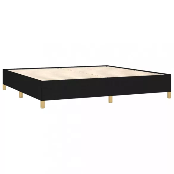 fekete szövet ágykeret matrac nélkül 200 x 200 cm