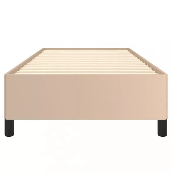 cappuccino színű műbőr ágykeret 90 x 200 cm