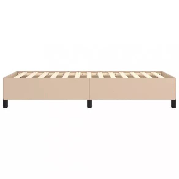 cappuccino színű műbőr ágykeret 90 x 200 cm