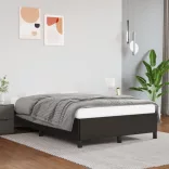 fekete műbőr ágykeret 120 x 200 cm