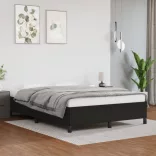 fekete műbőr ágykeret 140x190 cm