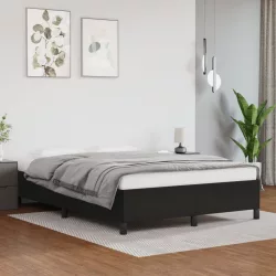 fekete műbőr ágykeret 140x190 cm